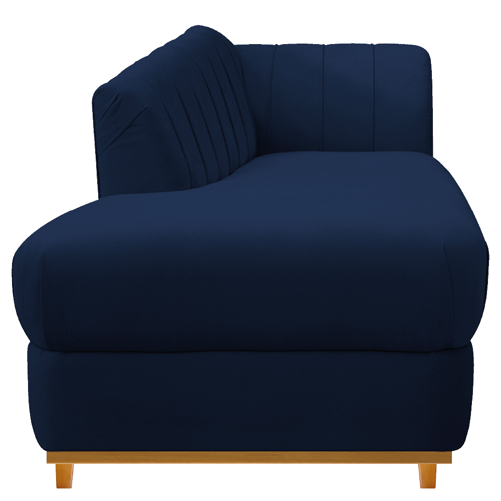 Recamier Vanessa 185cm Lado Esquerdo Suede Azul Marinho - Amarena Móveis
