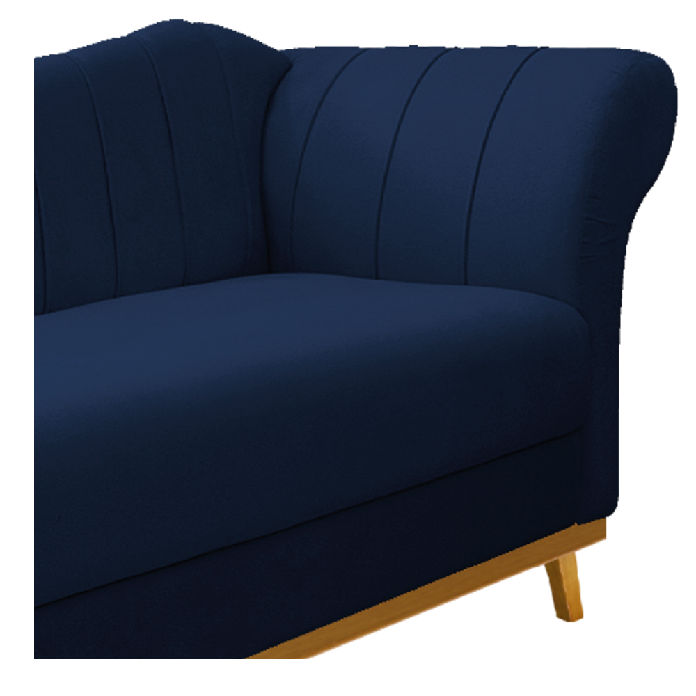 Recamier Vanessa 185cm Lado Esquerdo Suede Azul Marinho - Amarena Móveis