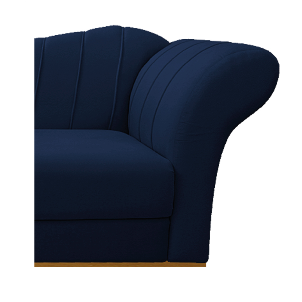 Recamier Vanessa 185cm Lado Esquerdo Suede Azul Marinho - Amarena Móveis