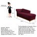 Recamier Vanessa 185cm Lado Esquerdo Suede Bordô - Amarena Móveis