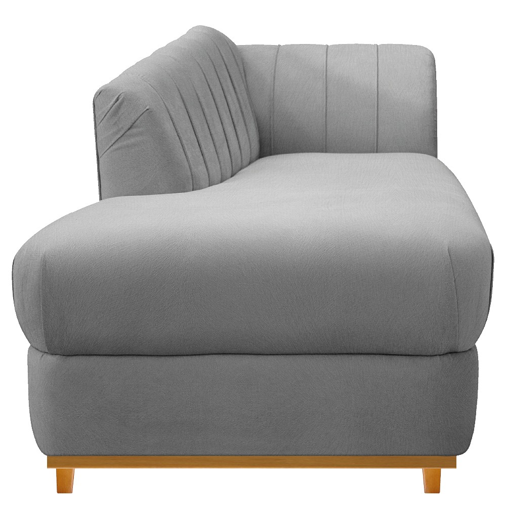 Recamier Vanessa 185cm Lado Esquerdo Suede Cinza - Amarena Móveis