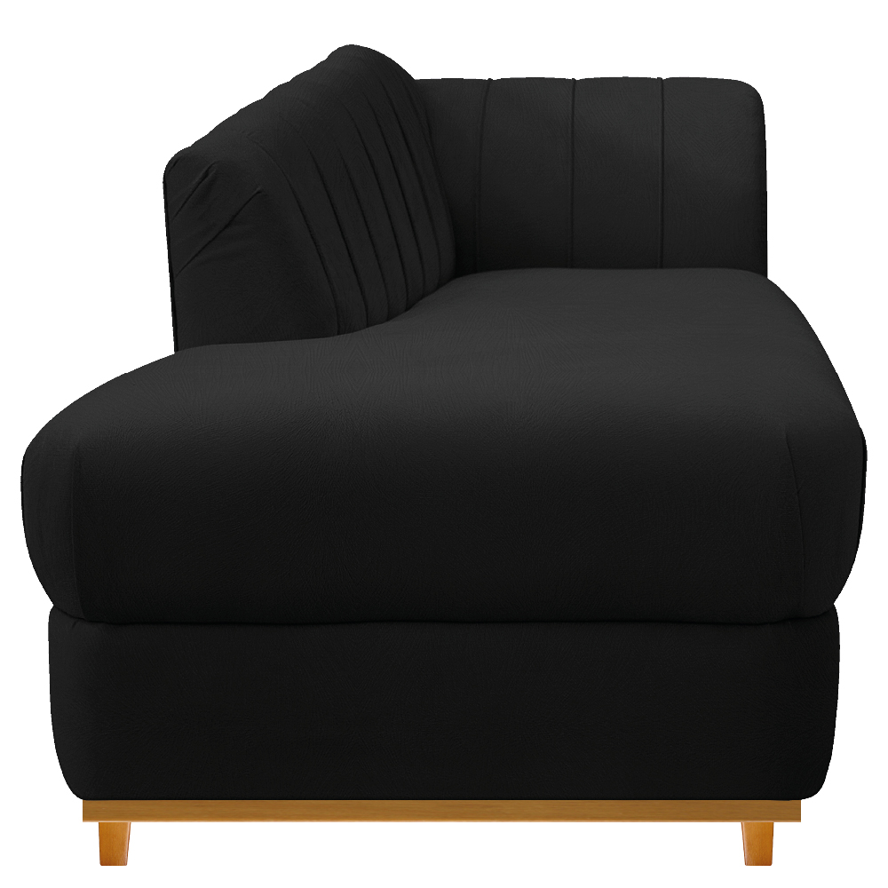 Recamier Vanessa 185cm Lado Esquerdo Suede Preto - Amarena Móveis