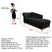 Recamier Vanessa 185cm Lado Esquerdo Suede Preto - Amarena Móveis