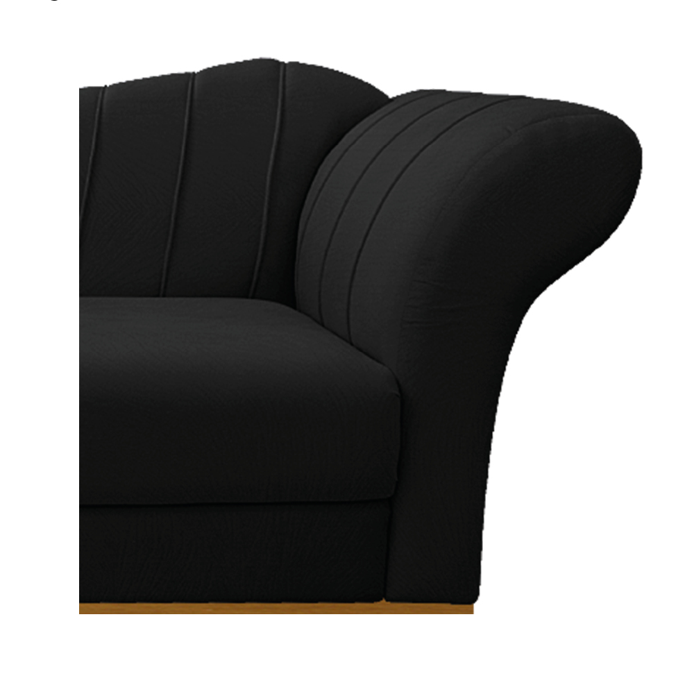 Recamier Vanessa 185cm Lado Esquerdo Suede Preto - Amarena Móveis