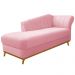 Recamier Vanessa 185cm Lado Esquerdo Suede Rosa Bebê - Amarena Móveis