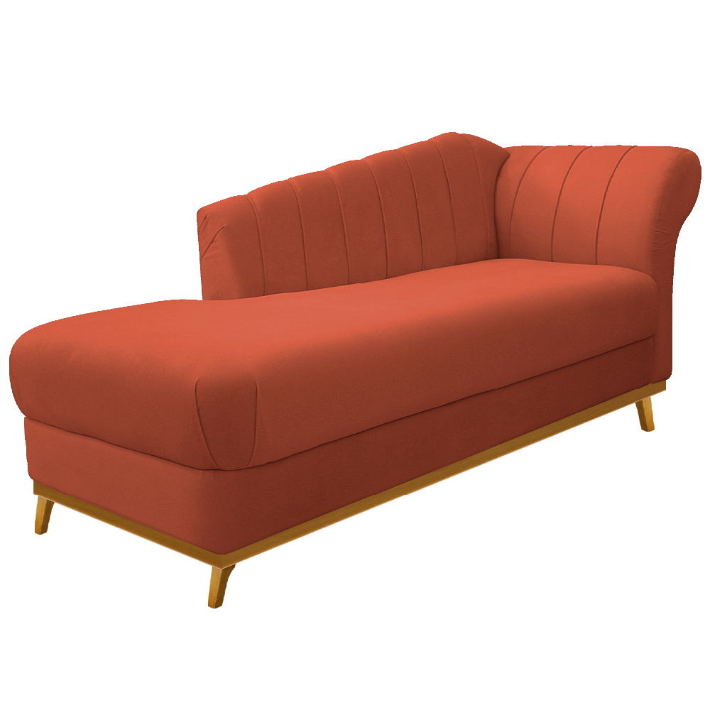 Recamier Vanessa 185cm Lado Esquerdo Suede Terracota - Amarena Móveis