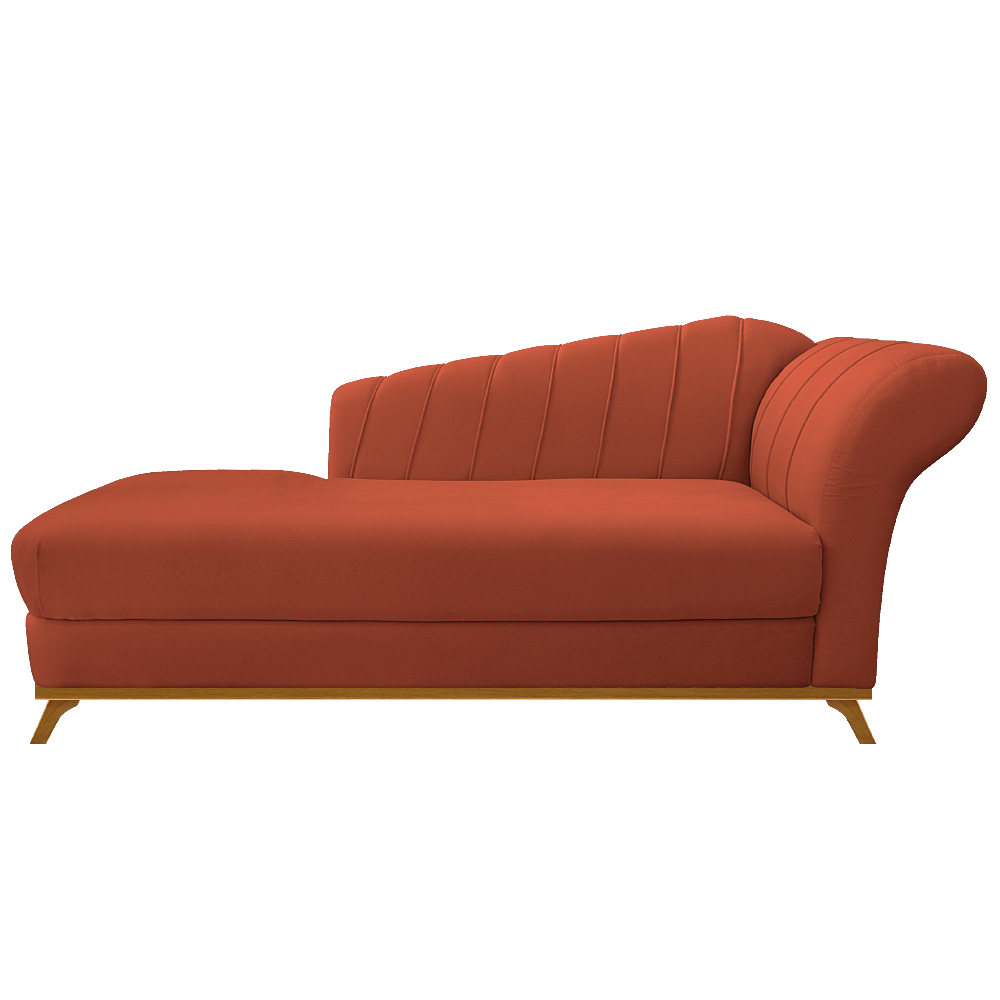 Recamier Vanessa 185cm Lado Esquerdo Suede Terracota - Amarena Móveis