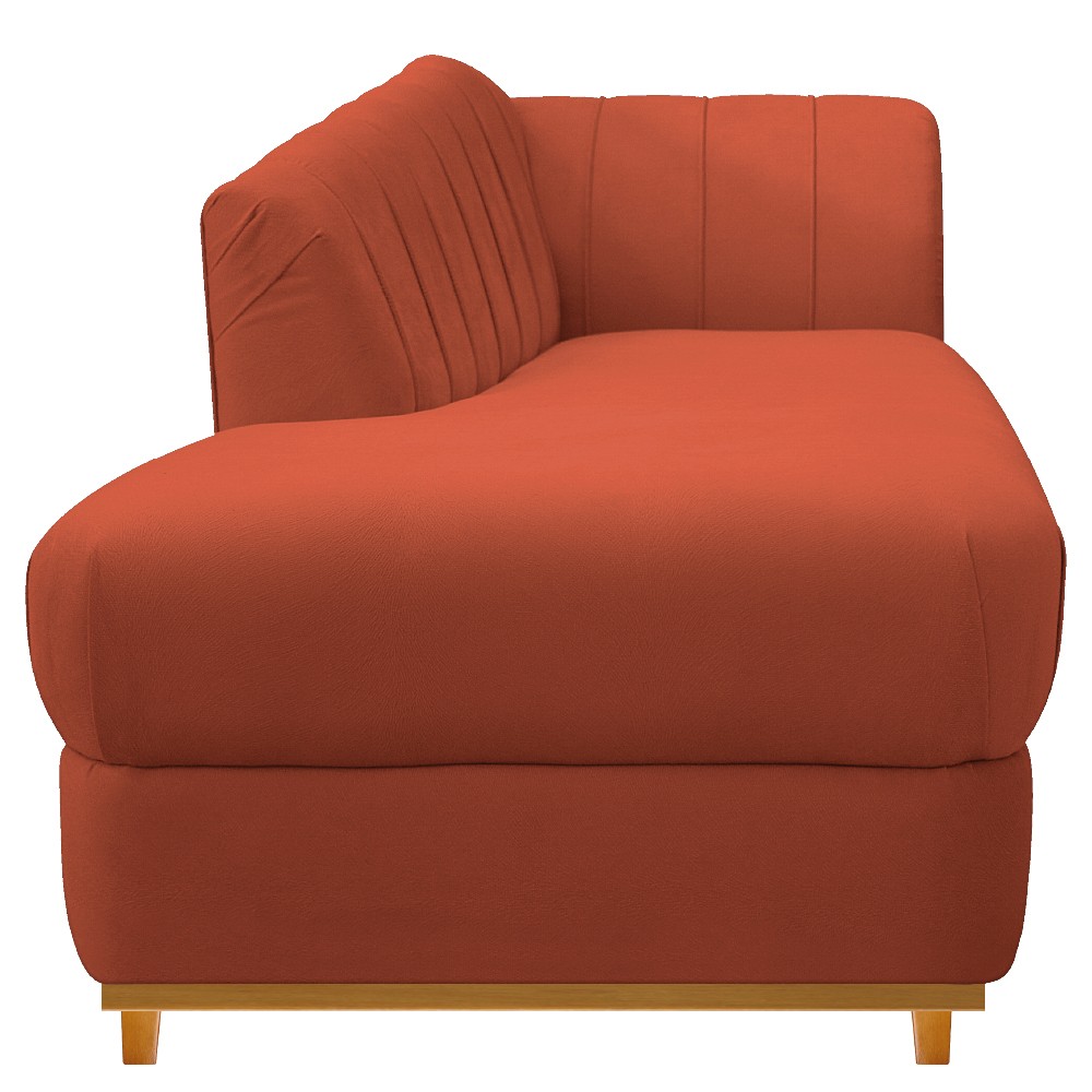 Recamier Vanessa 185cm Lado Esquerdo Suede Terracota - Amarena Móveis