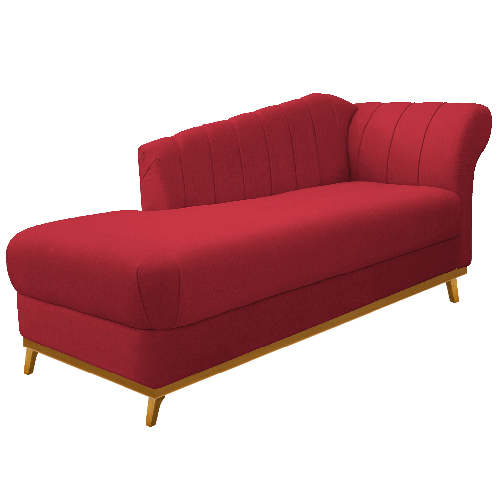 Recamier Vanessa 185cm Lado Esquerdo Suede Vermelho - Amarena Móveis