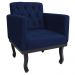 kit 02 Poltronas Classic Pés Luís XV Suede Azul Marinho - Amarena Móveis