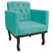 kit 02 Poltronas Classic Pés Luís XV Suede Azul Tiffany - Amarena Móveis