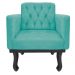 kit 02 Poltronas Classic Pés Luís XV Suede Azul Tiffany - Amarena Móveis