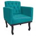 kit 02 Poltronas Classic Pés Luís XV Suede Azul Turquesa - Amarena Móveis