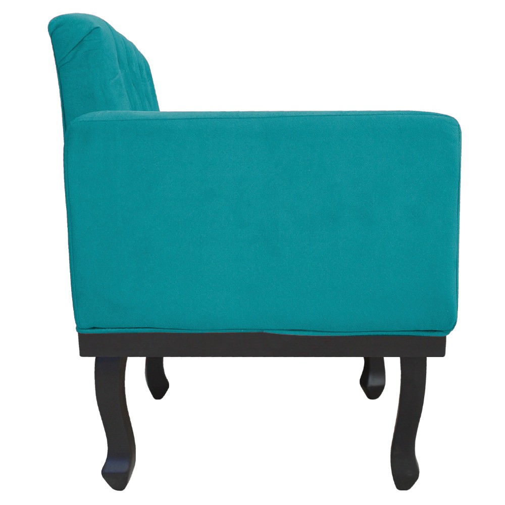 kit 02 Poltronas Classic Pés Luís XV Suede Azul Turquesa - Amarena Móveis