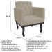 kit 02 Poltronas Classic Pés Luís XV Suede Bege - Amarena Móveis
