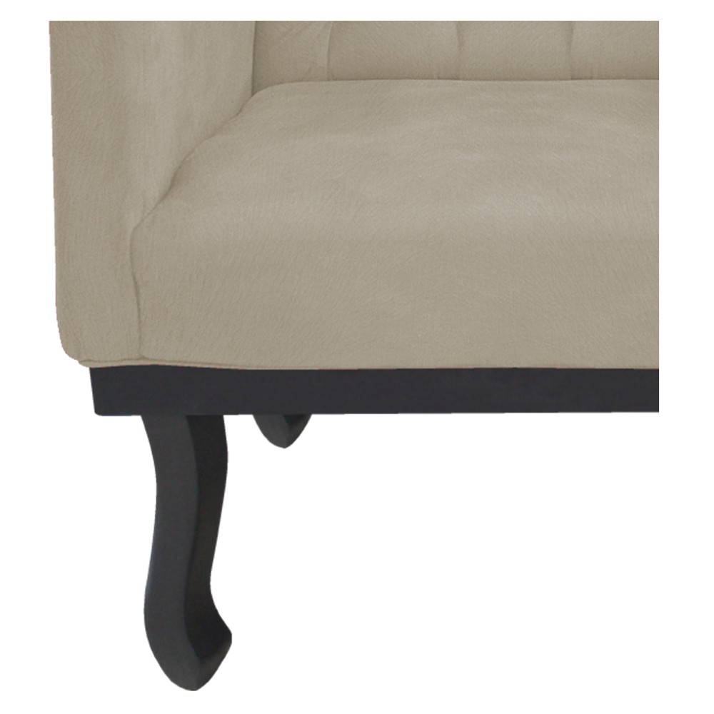 kit 02 Poltronas Classic Pés Luís XV Suede Bege - Amarena Móveis