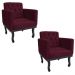 kit 02 Poltronas Classic Pés Luís XV Suede Bordô - Amarena Móveis