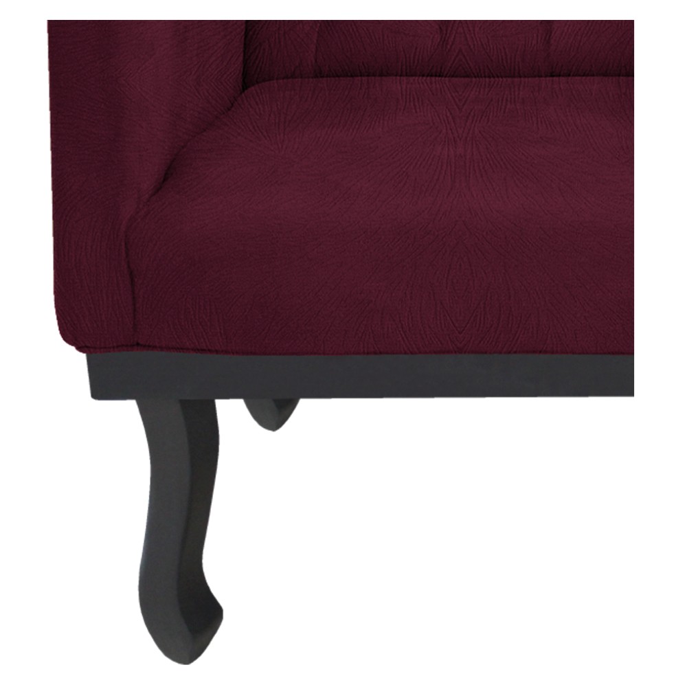 kit 02 Poltronas Classic Pés Luís XV Suede Bordô - Amarena Móveis