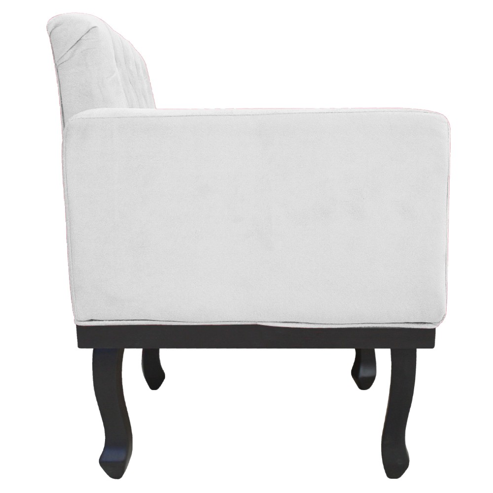 kit 02 Poltronas Classic Pés Luís XV Suede Branco - Amarena Móveis