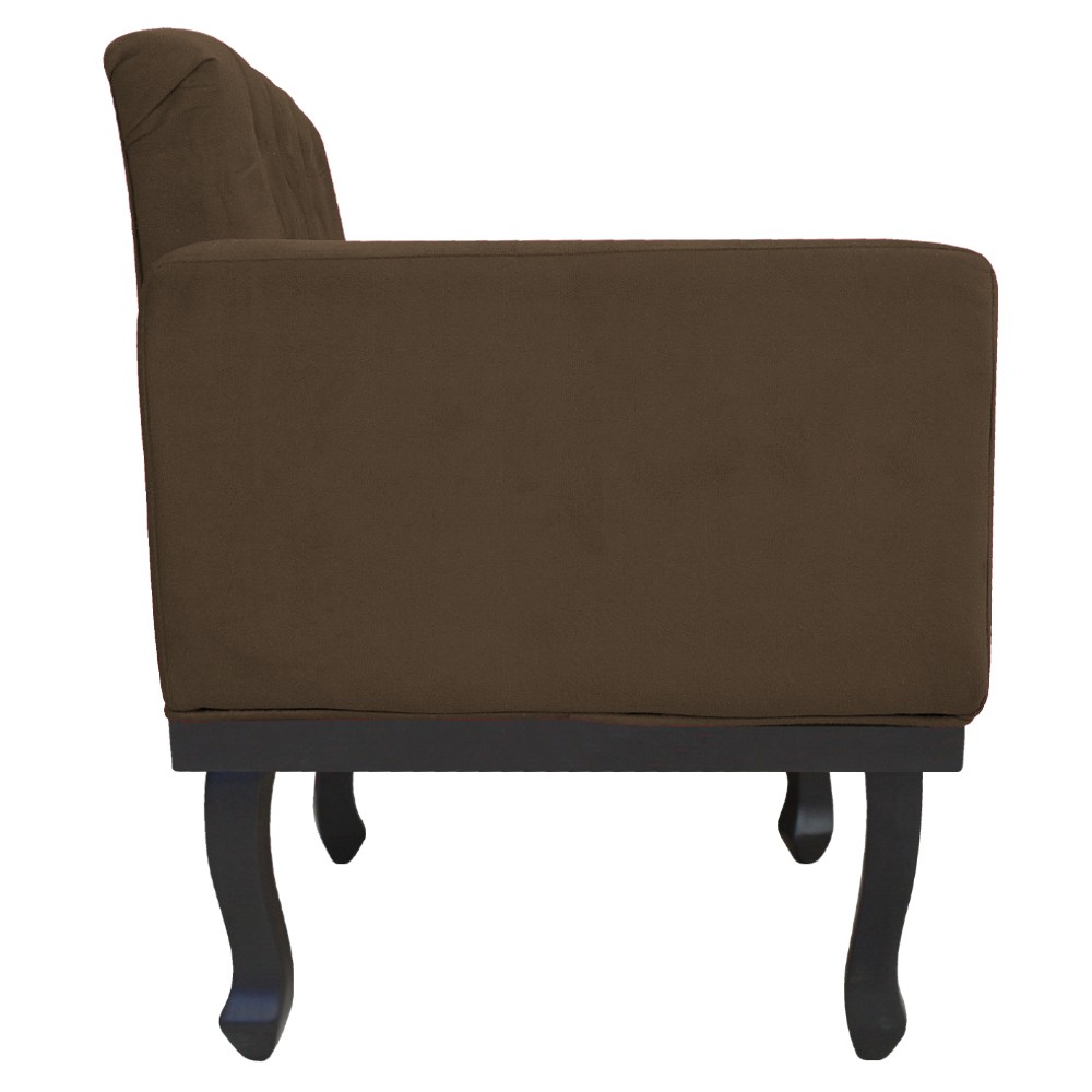 kit 02 Poltronas Classic Pés Luís XV Suede Marrom - Amarena Móveis