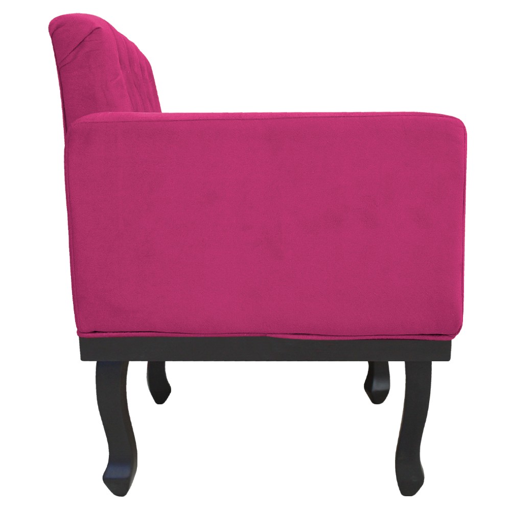 kit 02 Poltronas Classic Pés Luís XV Suede Pink - Amarena Móveis