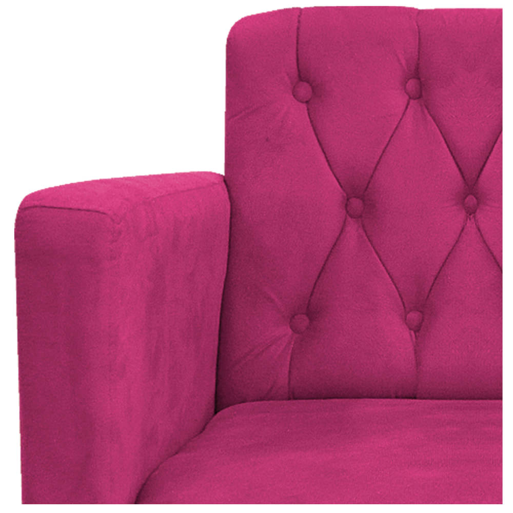 kit 02 Poltronas Classic Pés Luís XV Suede Pink - Amarena Móveis