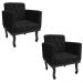 kit 02 Poltronas Classic Pés Luís XV Suede Preto - Amarena Móveis