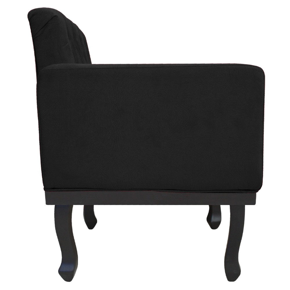 kit 02 Poltronas Classic Pés Luís XV Suede Preto - Amarena Móveis