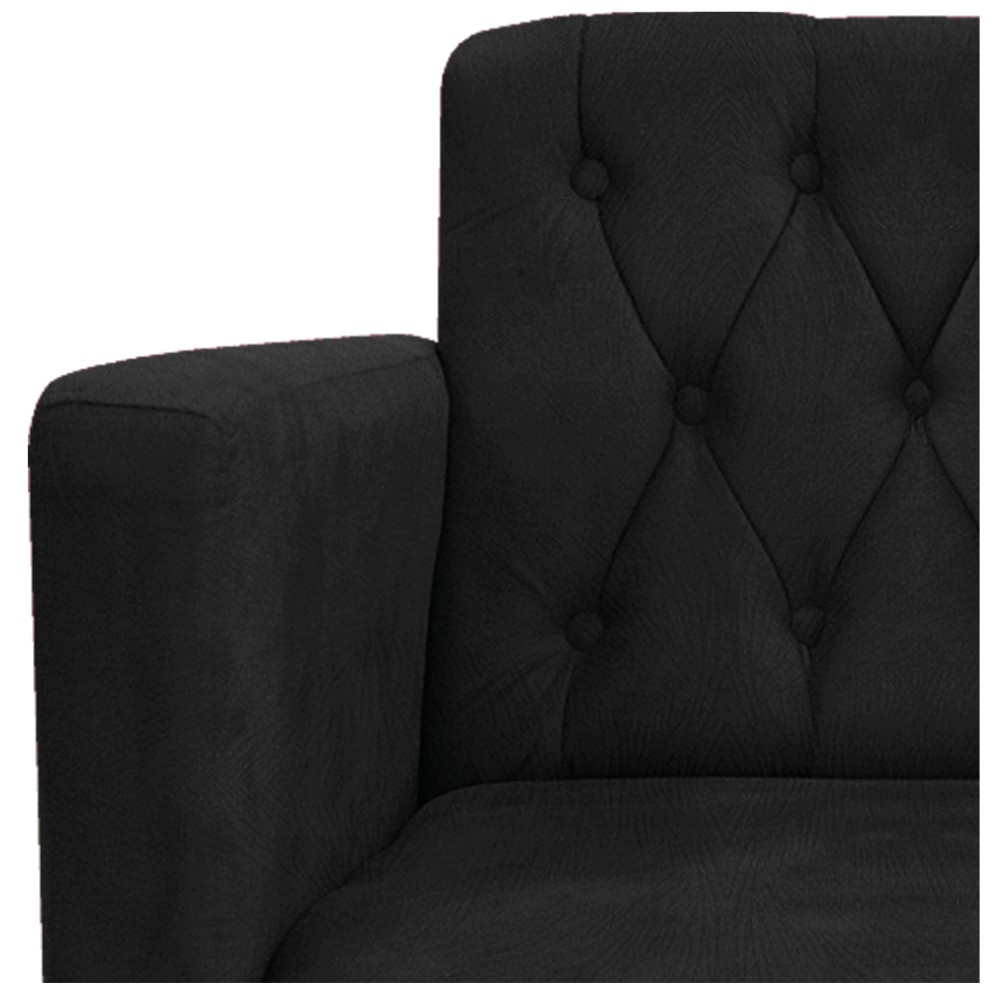 kit 02 Poltronas Classic Pés Luís XV Suede Preto - Amarena Móveis