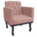 kit 02 Poltronas Classic Pés Luís XV Suede Rosê - Amarena Móveis