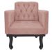 kit 02 Poltronas Classic Pés Luís XV Suede Rosê - Amarena Móveis