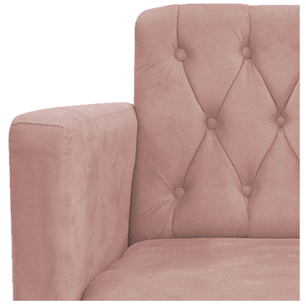 kit 02 Poltronas Classic Pés Luís XV Suede Rosê - Amarena Móveis