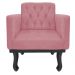 kit 02 Poltronas Classic Pés Luís XV Suede Rosa Bebê - Amarena Móveis