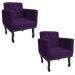 kit 02 Poltronas Classic Pés Luís XV Suede Roxo - Amarena Móveis