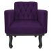 kit 02 Poltronas Classic Pés Luís XV Suede Roxo - Amarena Móveis