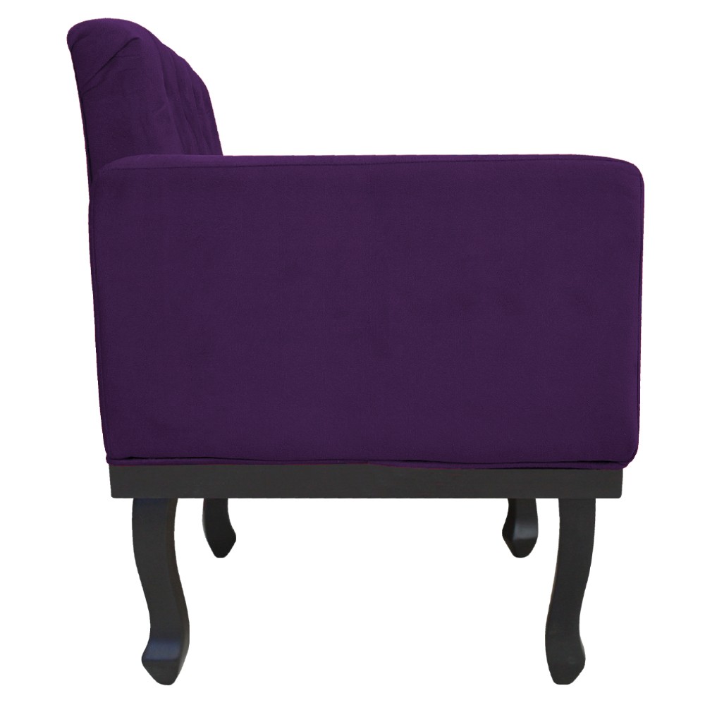 kit 02 Poltronas Classic Pés Luís XV Suede Roxo - Amarena Móveis