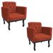 kit 02 Poltronas Classic Pés Luís XV Suede Terracota - Amarena Móveis