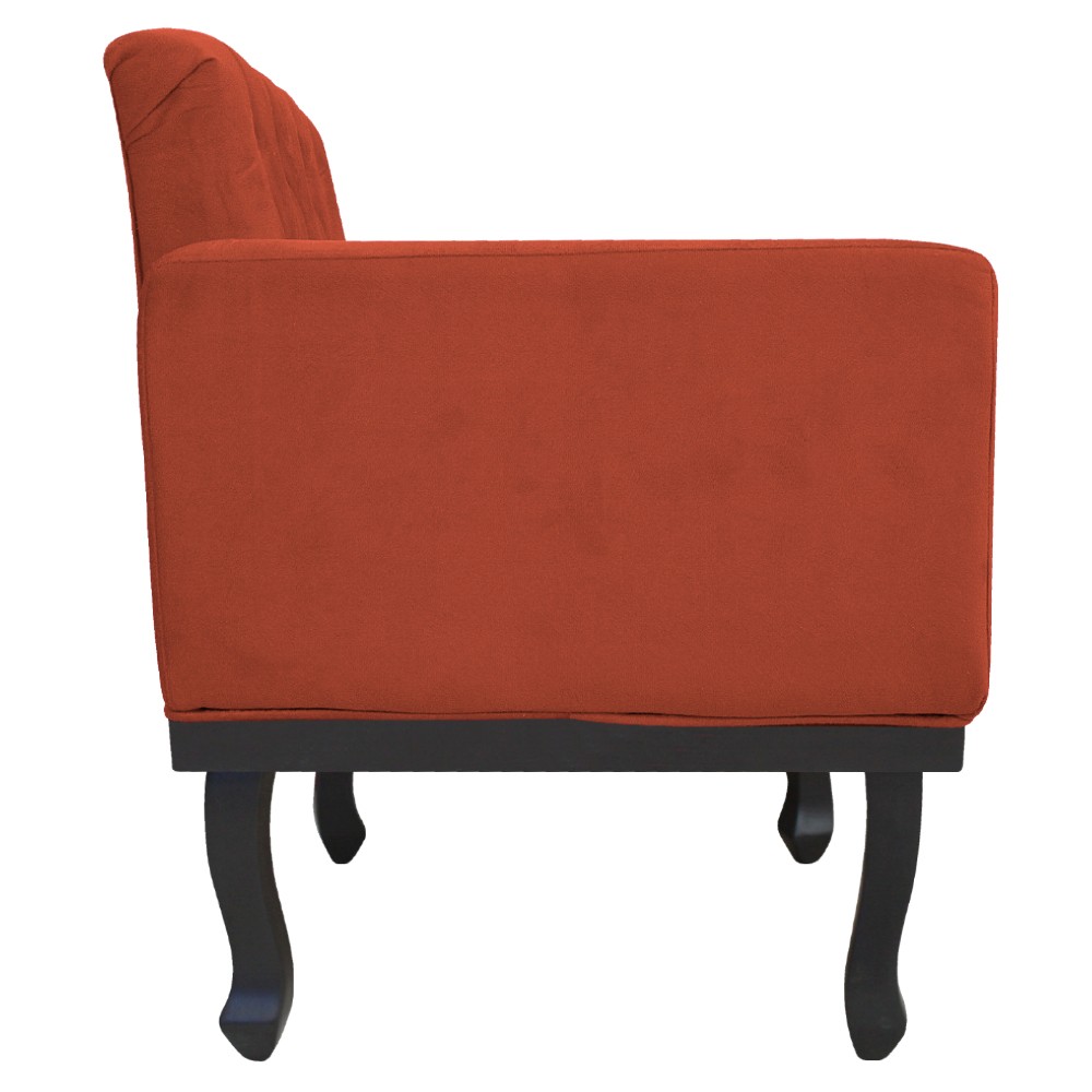 kit 02 Poltronas Classic Pés Luís XV Suede Terracota - Amarena Móveis