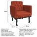 kit 02 Poltronas Classic Pés Luís XV Suede Terracota - Amarena Móveis