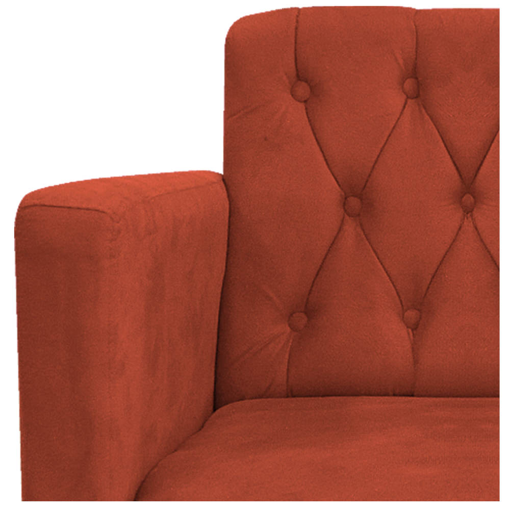 kit 02 Poltronas Classic Pés Luís XV Suede Terracota - Amarena Móveis
