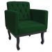 kit 02 Poltronas Classic Pés Luís XV Suede Verde - Amarena Móveis
