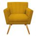 kit 02 Poltronas Laura Palito Mel Suede Amarelo - Amarena Móveis