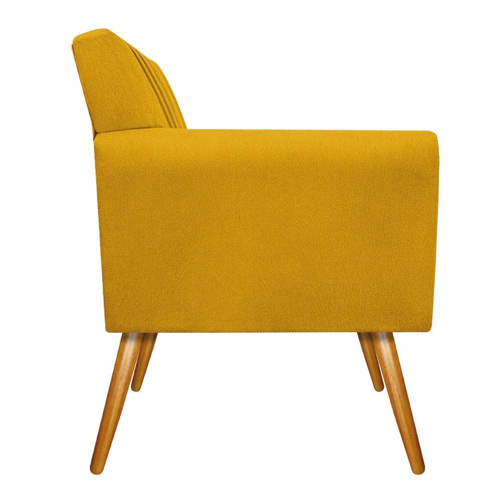 kit 02 Poltronas Laura Palito Mel Suede Amarelo - Amarena Móveis