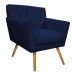 kit 02 Poltronas Laura Palito Mel Suede Azul Marinho - Amarena Móveis