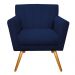 kit 02 Poltronas Laura Palito Mel Suede Azul Marinho - Amarena Móveis