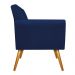 kit 02 Poltronas Laura Palito Mel Suede Azul Marinho - Amarena Móveis