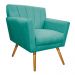 kit 02 Poltronas Laura Palito Mel Suede Azul Tiffany - Amarena Móveis
