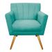 kit 02 Poltronas Laura Palito Mel Suede Azul Tiffany - Amarena Móveis