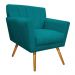 kit 02 Poltronas Laura Palito Mel Suede Azul Turquesa - Amarena Móveis