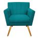kit 02 Poltronas Laura Palito Mel Suede Azul Turquesa - Amarena Móveis